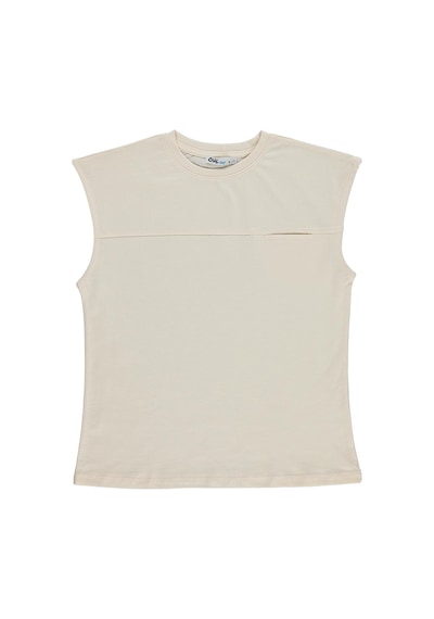 Civil Boys Basic Sıfır Kol 10-13 Yaş Tişört - Ekru