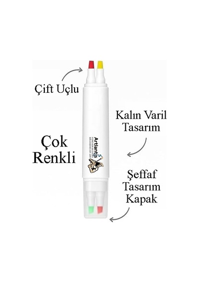4 Renk Fosforlu Kalem 1 Adet 4 Lü İşaretleme Kalemi Canlı Renkler Sarı Pembe Turuncu Yeşil Fixpoint P-2892 Çok Renkli