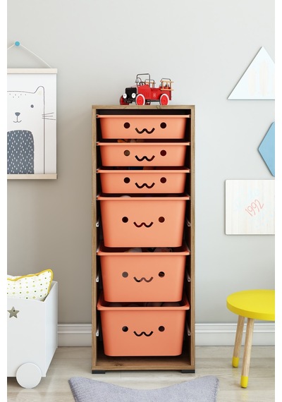 Kids 6 Sepetli Oyuncak Dolabı Oyuncak Box Oyuncak Saklama Kutusu Çam-turuncu Gülücüklü Sepetli Kids 6 Sepetli Oyuncak Dolabı Oyuncak Box Oyuncak Saklama Kutusu Çam-turuncu Gülücüklü Sepetli