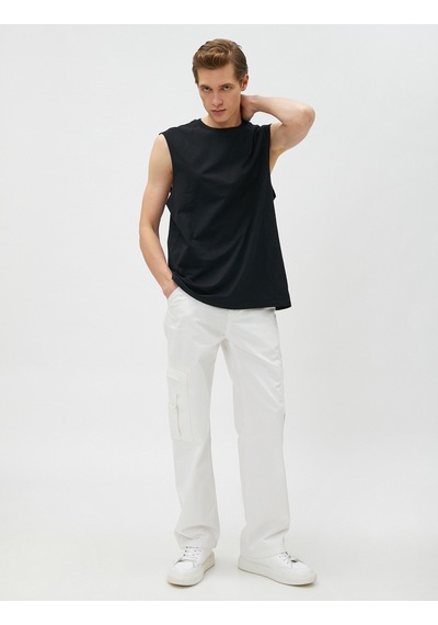 Koton Basic Atlet Bisiklet Yaka Pamuklu Siyah 3sam30029mk 3SAM30029MK999 Siyah
