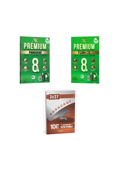 2027 Av 8. Sınıf Premium Beceri Temelli Paragraf + Türkçe Soru + Anla Kazan Paragraf Deneme 3'lü Set