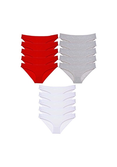 Hubrendy Tedarik 15 Adet Süper Eko Set Likralı Kadın Slip Külot 515 Çok Renkli