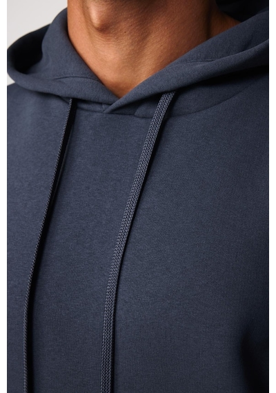 Tudors Oversize Pamuk Kapüşonlu Basıc Gri Unisex Sweatshirt-29005-gri Gri
