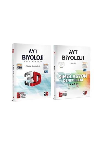 3d Ayt Biyoloji Soru Bankası Ve Deneme Seti 2 Kitap