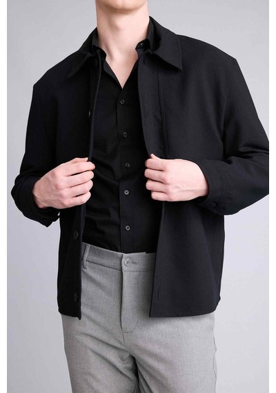 Defacto Regular Fıt Polo Yaka Astarlı Blazer Ceket G6393ax26spbk27 Siyah-bk27