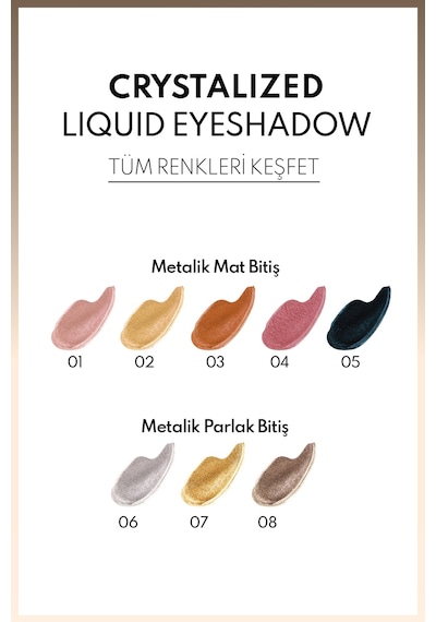Note Crystalized Liquid Eyeshadow Likit Metalik Göz Farı - 08 Vintage Bronze