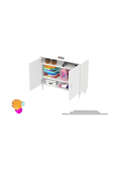 Modilayn Söke 100x75x32,5 Cm Lik Küçük Alanlar İçin Akıllı Çözümler 2 Kapaklı 3 Göz Raf Dolap Beyaz