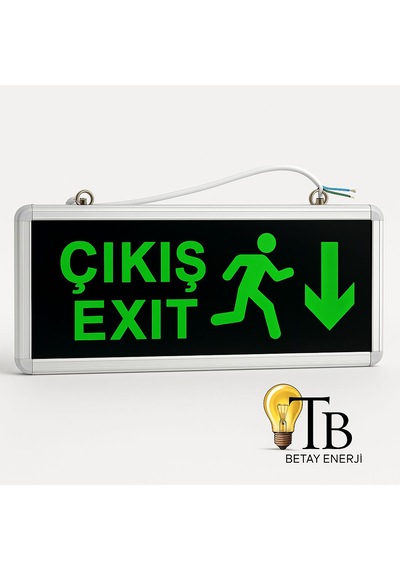 Venso Aşağı Çıkış Işıldak Led Aşağı Tabela Çift Yönlü 2 Adet Açık Yeşil