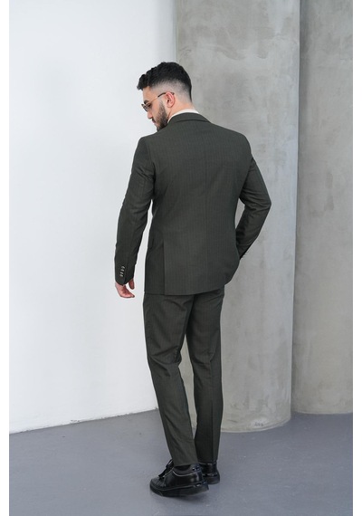 Dupont Classics Dupont Slim Fit Sivri Yaka 6 Drop Çift Yırtmaç Çizgili Viskon Kruvaze Erkek Takım Elbise Yeşil Dupont Classics Dupont Slim Fit Sivri Yaka 6 Drop Çift Yırtmaç Çizgili Viskon Kruvaze Erkek Takım Elbise Yeşil