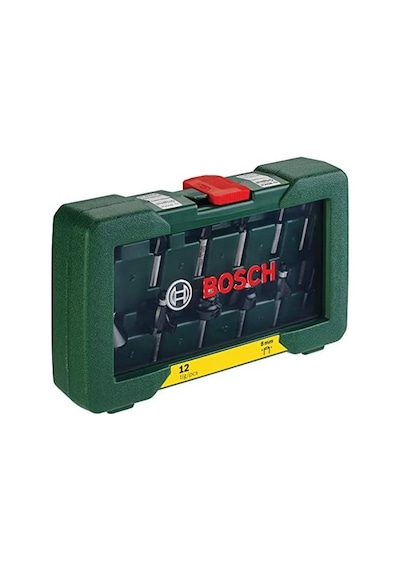 Accessories 12 Parçalı Sert Metal Freze Seti Ahşap İçin, Çap Şaft 8 Mm, Üst Freze Aksesuarı
