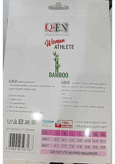 Q-en Kadın Bambu Likralı İp Askılı Atlet 700 - 3 Adet 001