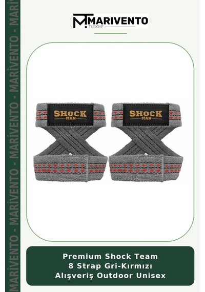 Premium Shock Team 8 Strap Gri-kırmızı Alışveriş Outdoor Unisex
