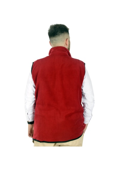 Mode Xl Erkek Polar Yelek Dik Yaka Fermuarlı 22549 Bordo 001