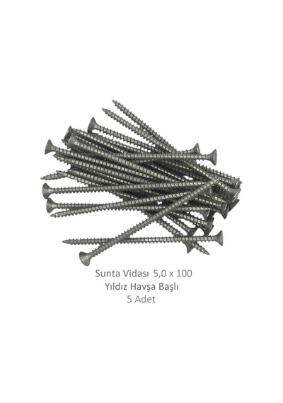 Sunta Vidası, 5,0 X 100 Mm, 5 Adet, Yhb Vida 5 x 100