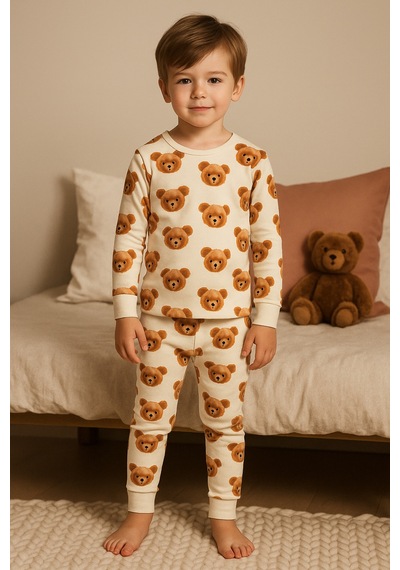 Katia&bony Çocuk Teddy Desenli Pijama Takımı Desenli