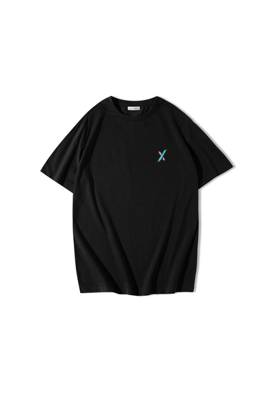 Brz Collection Unisex Oversize Arka Baskılı Electric X Logo T-shirt-siyah Siyah