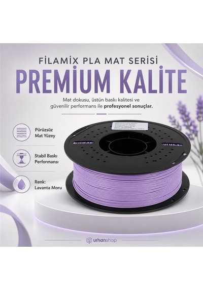 Filamix Pla Mat Lavanta Moru Filament 1.75mm 1kg Mat Yüzey