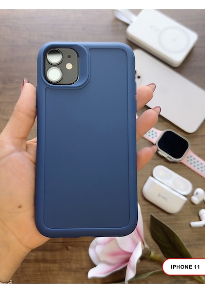 Apple iPhone 11 Uyumlu Kamera Korumalı Darbeye Dayanıklı Renk Atmayan Keep Silikon Kılıf Lacivert