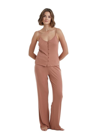 Blackspade Kadın İnce Askılı Kahverengi Pijama Takımı C0t4n3o15- 001