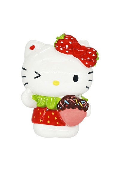 Blue Sky Clayworks Hello Kitty Loves You With Strawberry Bow Sevimli Göz Kırpma Heykelcik