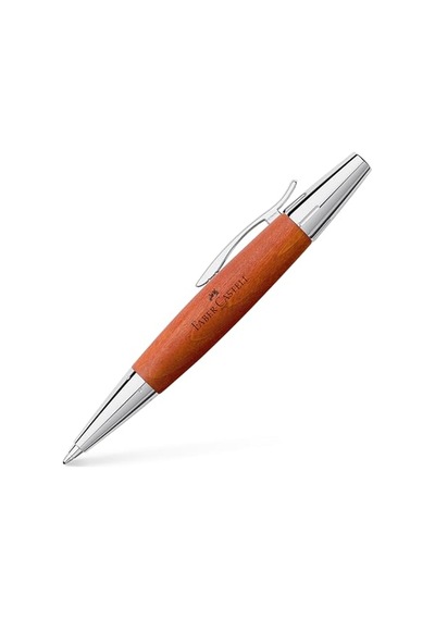 Faber-castell E-motion Tükenmez Kalem, Krom/ahşap Gövde, Mekanizmalı, Kahverengi, B Uç, Yüksek Kapasiteli Siyah Refil ---