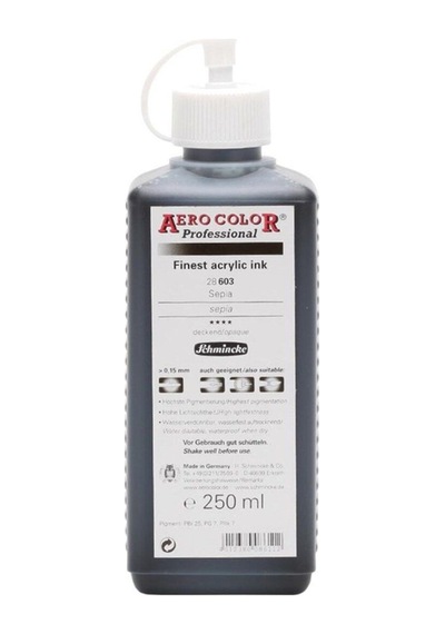 Schmincke : Aero Color Akrilik Mürekkep : 250 Ml : 603 Sepia