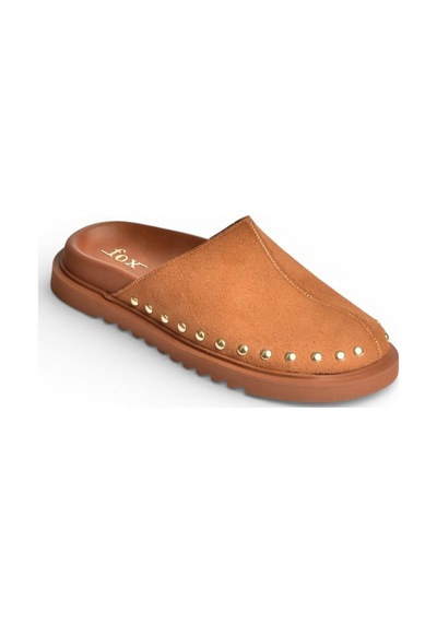 Fox Shoes Y918132902 Taba Süet Önü Kapalı Sabo Terlik