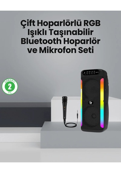 Ers Taşınabilir Şarjlı Hoparlör Usb, Sd Kart, Aux Girişli