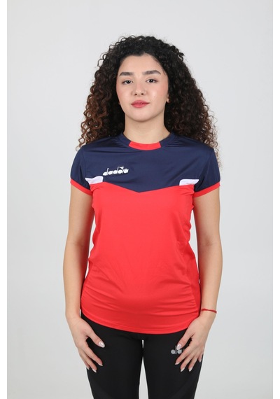 Diadora Aris Kadın Tişört Kırmızı Lacivert