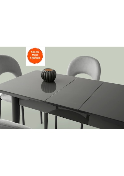 Ortadan Açılır Büyüyen Yemek Masası Açık Gri 70x120cm Gri