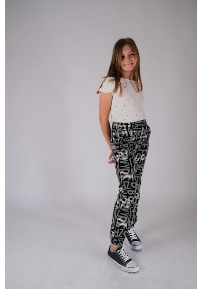 Vintage Spor Pamuk Pantolon Siyah Beyaz Nanna Fashion 2022-G-0001