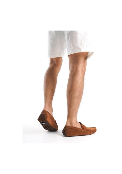 Mubiano Hakiki Deri Erkek Süet Taba Loafer -mssr1277-tb Taba