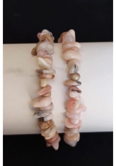 Pembe Opal Bileklik Kırıktaş 638-3 Çok Renkli