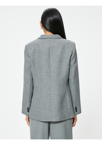Koton Kruvaze Blazer Ceket Ters Yaka Kapaklı Cep Detaylı Dokulu Antrasit Melange 5wak50014uw Antrasit Koton Kruvaze Blazer Ceket Ters Yaka Kapaklı Cep Detaylı Dokulu Antrasit Melange 5wak50014uw Antrasit