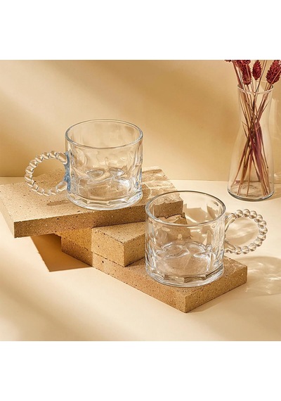Ringo Stone 2'li Cam Kupa 325 Ml Beyaz - Çok Renkli