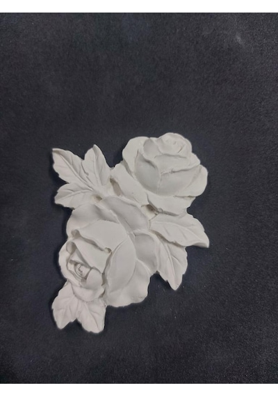 Yapraklı İki Güllü Çiçek 11x8,5cm