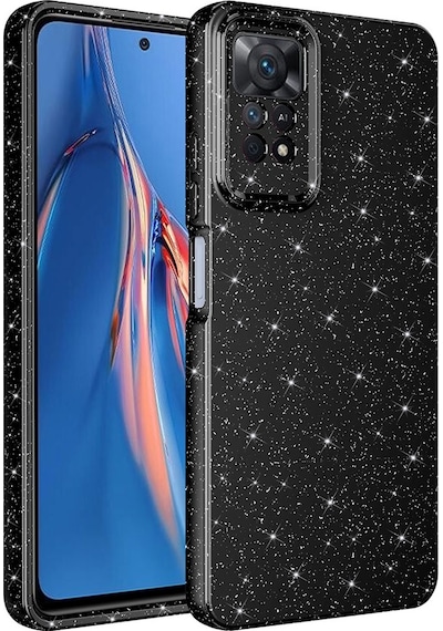 Nourthkiingdom Redmi Note 12 Pro 4g Kılıf Kamera Korumalı Simli Lüks Nrtk Koton Kapak - Siyah Siyah