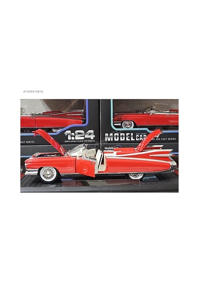 Hobbiez World Cadillac Eldorado Biarritz Convertible Diecast 1959 Kırmızı Model Araba