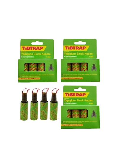 Tibtrap Yapışkan Karasinek Tuzağı Sinek Bandı 4'lü Set 3 Kutu