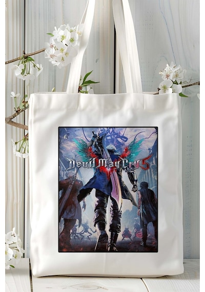 Art Hediye Devil May Cry Oyun Baskılı Omuz Çanta Kişiye Özel Model 4 Çok Renkli