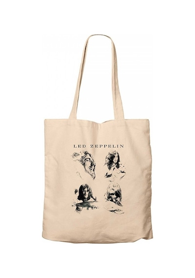 Led Zeppelin The Complete Krem Kanvas Bez Çanta Krem