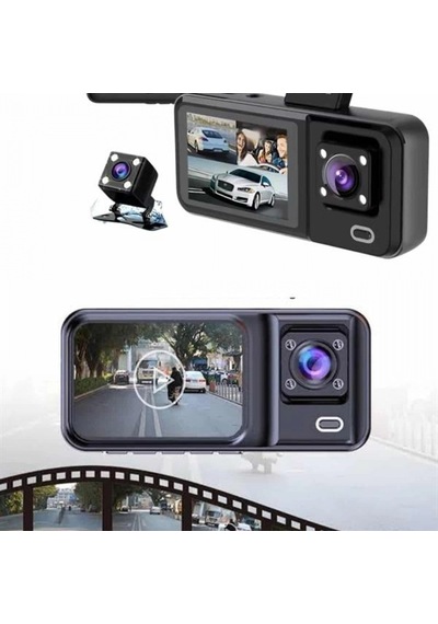 2 İnç Ips Ekranlı 1080p Full Hd Ön İç Arka Kameralı Dvr Araç İçi Kayıt Sistemi