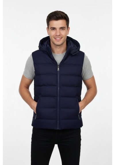 Bigazzi Erkek Spor Kapüşonlu Yelek Regular Kalıp 961-309 Bgl-st04874 Lacivert