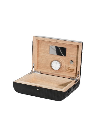 Gentili Emilio Siyah Karbon, Timsah Derisi Humidor 373053