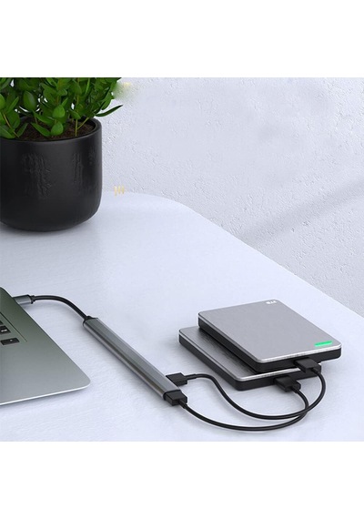 Coverzone Type-c Usb 3.0 7 Portlu Hub Otg Çoğaltıcı Pc Telefon Bilgisayar Uyumlu Veri Aktarımı Mouse Klavye Bağlantısı Ads303c