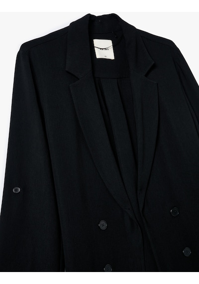 Koton Blazer Ceket Kruvaze Düğmeli Katlanabilir Kollu Rahat Kesim Siyah 4sak50021ew Siyah Koton Blazer Ceket Kruvaze Düğmeli Katlanabilir Kollu Rahat Kesim Siyah 4sak50021ew Siyah