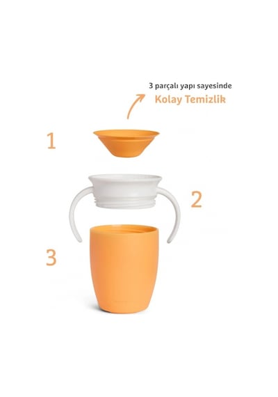 Munchkin Mucize 360 Alıştırma Bardağı 6 Ay+ 207 Ml Turuncu