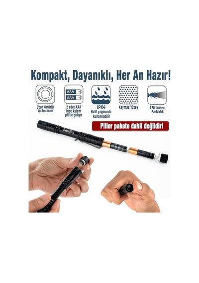 Mini El 220 Lümen Klipsli Su Geçirmez Kamp Yürüyüş Için Taşınabilir