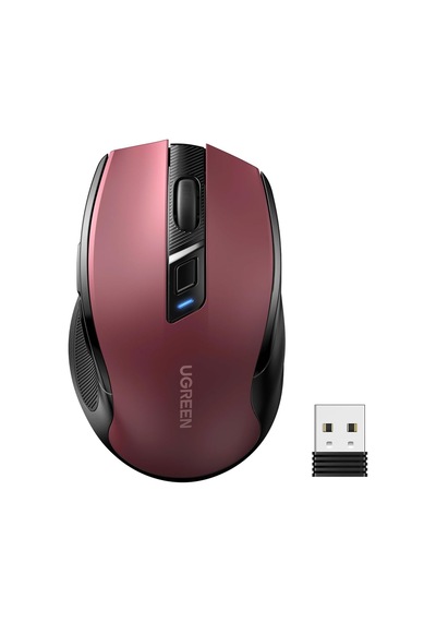 4000 Dpı Ergonomik Sessiz Kablosuz Optik Mouse, Kırmızı, 25752 Genel