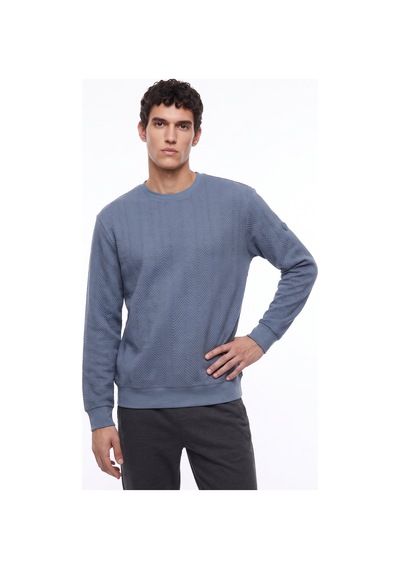 Discovery Expedition D6wm-swt3774 Mavi Jakarlı Erkek Sweatshirt